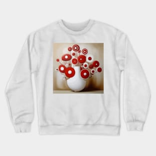 Whimsical Abstract Flowers in a White Vase Crewneck Sweatshirt